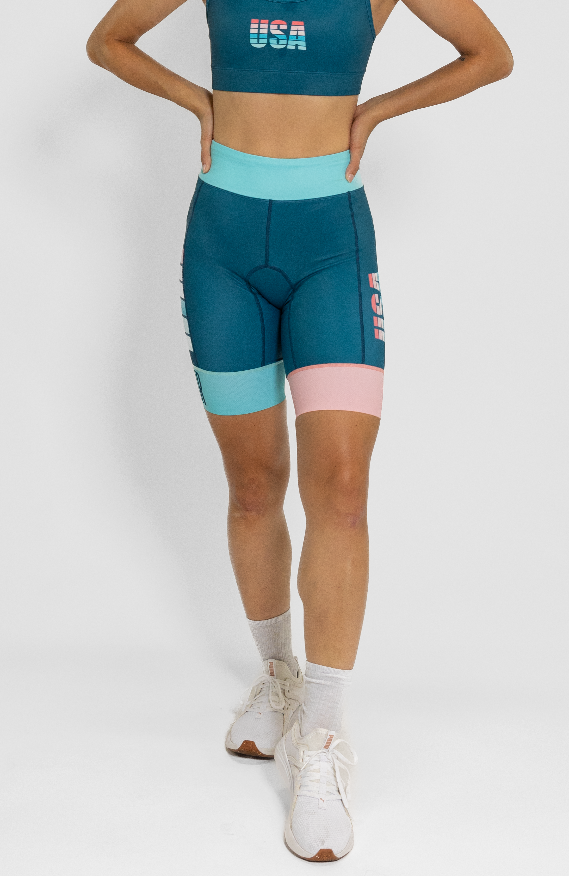 Coeur Sports 8 Inch Powerband Tri Short PRESALE! USA 24 8" Triathlon Shorts