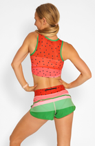 Coeur Sports Run Crop Top Watermelon Women's Running Tech Crop