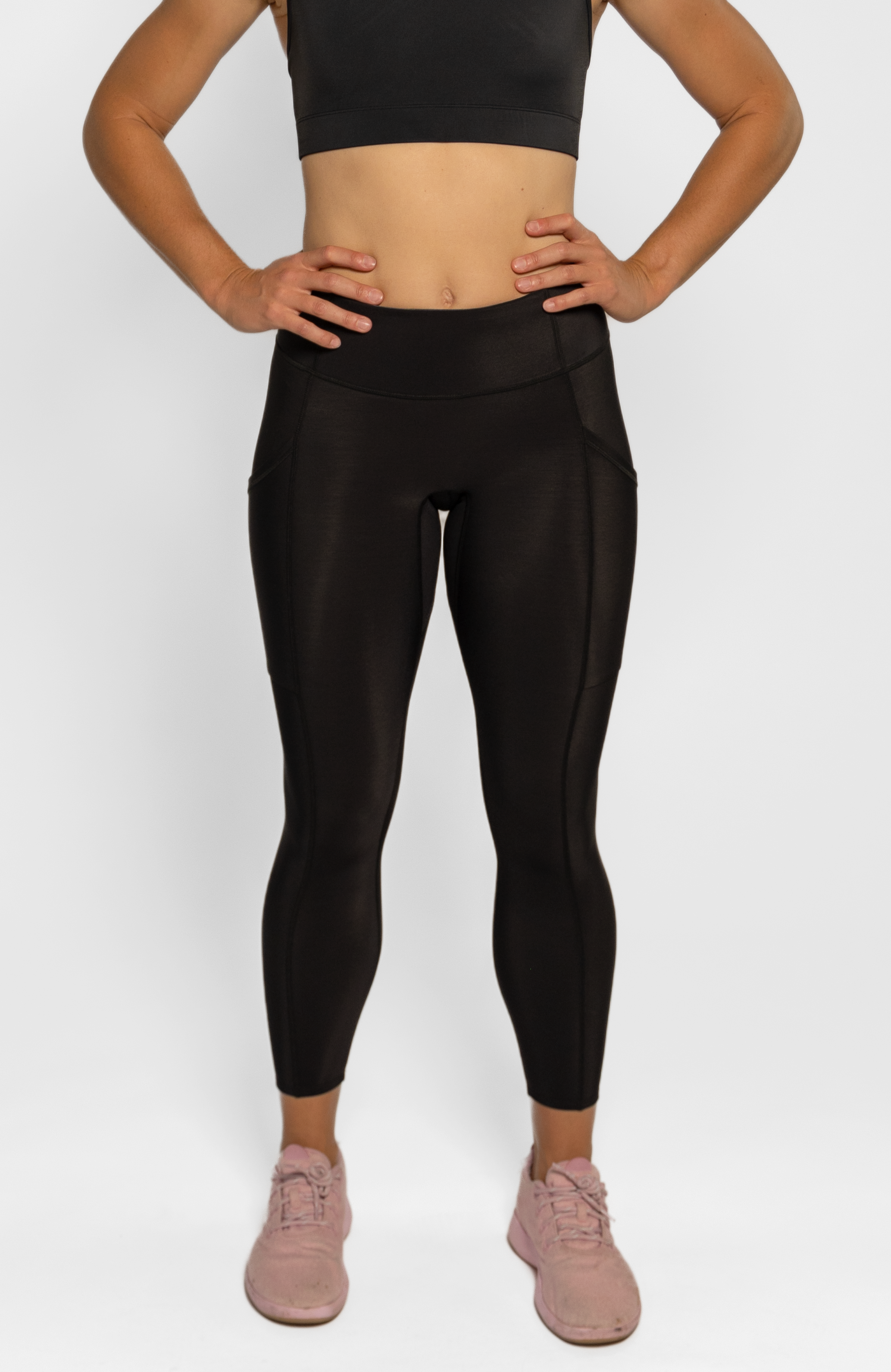 RNS FITNESS Solid Women Black Tights - Buy RNS FITNESS Solid Women