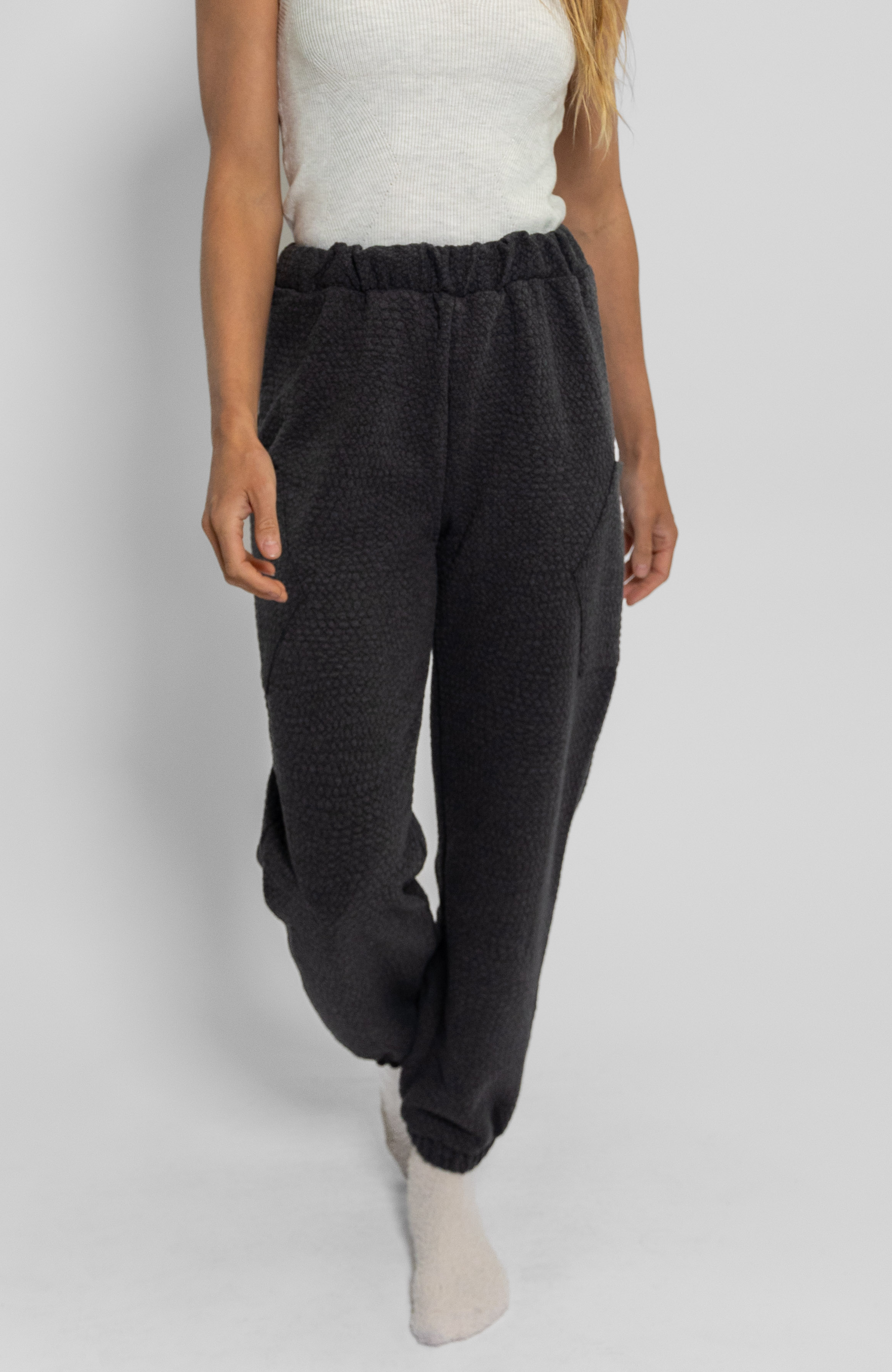 Nuzzle Clothing Embossed Jogger Embossed Pocket Jogger - Charcoal