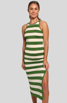 Nuzzle Clothing Striped Dress Green/Cream Striped Dress